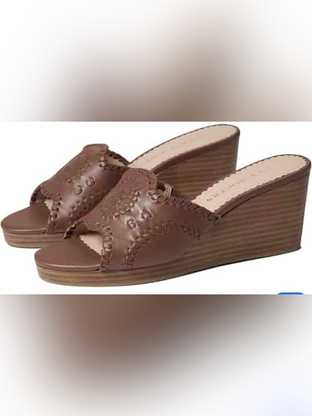 Jack Rogers Thompson Leather Wedge Sandals Size 8